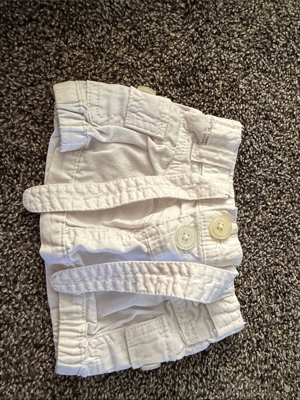 White Kids Cargo Skirt with Button Detail